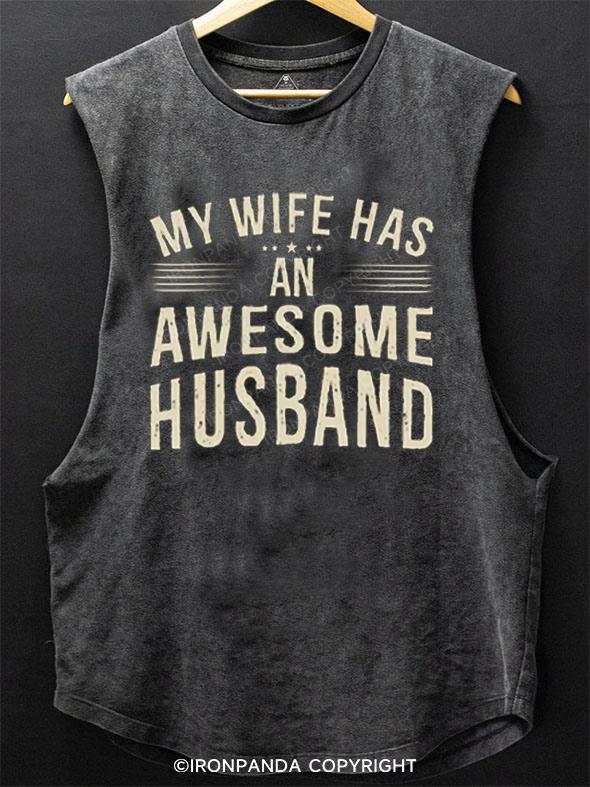 Wife Awesome Husband SCOOP BOTTOM COTTON TANK