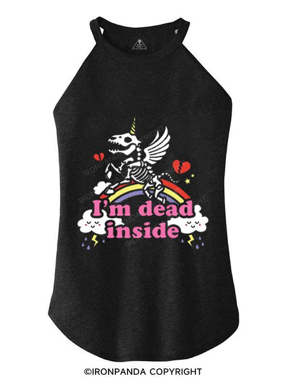 I'M DEAD INSIDE UNICORN TRI ROCKER COTTON TANK