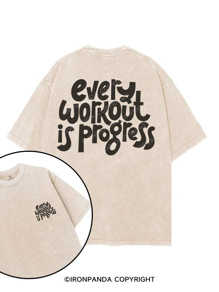 EVERY WORKOUT IS PROGRESS printed Gym Shirt