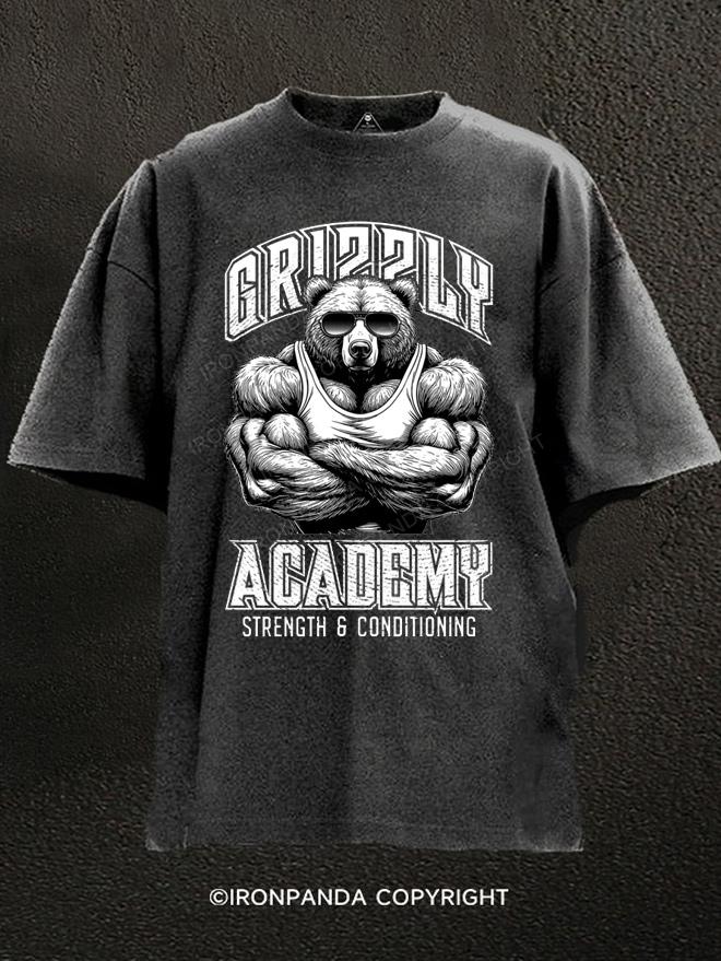 Grizzly Academy Strength & Conditioning Washed Gym Shirt