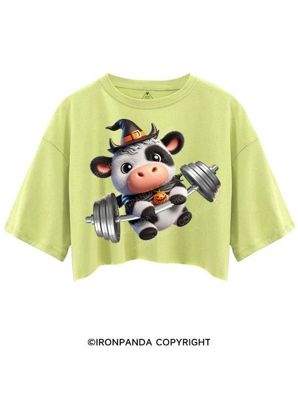 HALLOWEEN SWOLE COW CROP TOPS