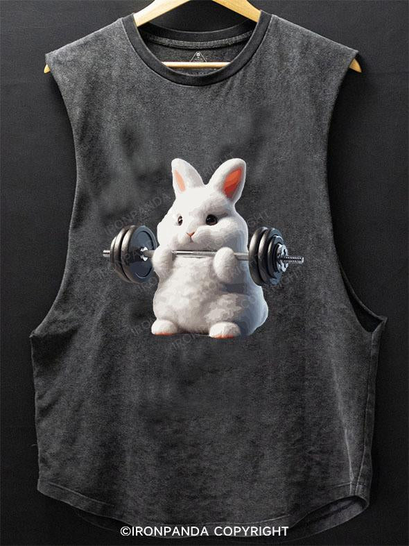 RABBIT WEIGHTLIFTING SCOOP BOTTOM COTTON TANK