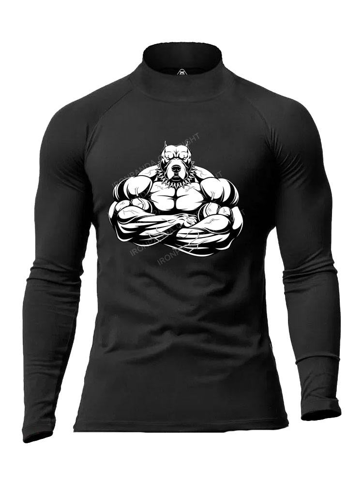 Bodybuilding Bull Dog Men's Fitted Mock