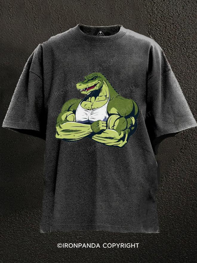 Alligator Muscle Washed Gym Shirt