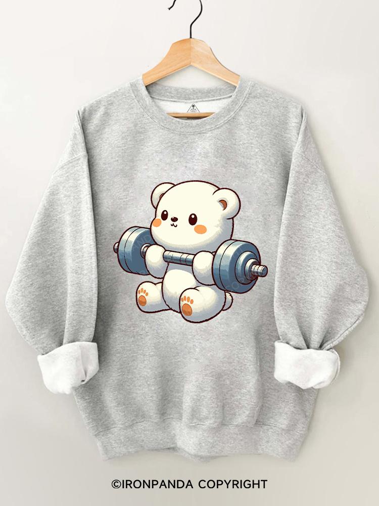 weightlifting toy bear Gym Sweatshirt