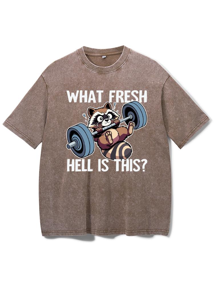 What Fresh Hell Is This Raccoon Washed Gym Shirt