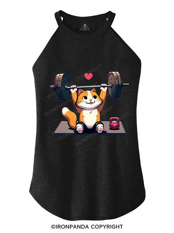 KITTEN GAINS TRI ROCKER COTTON TANK