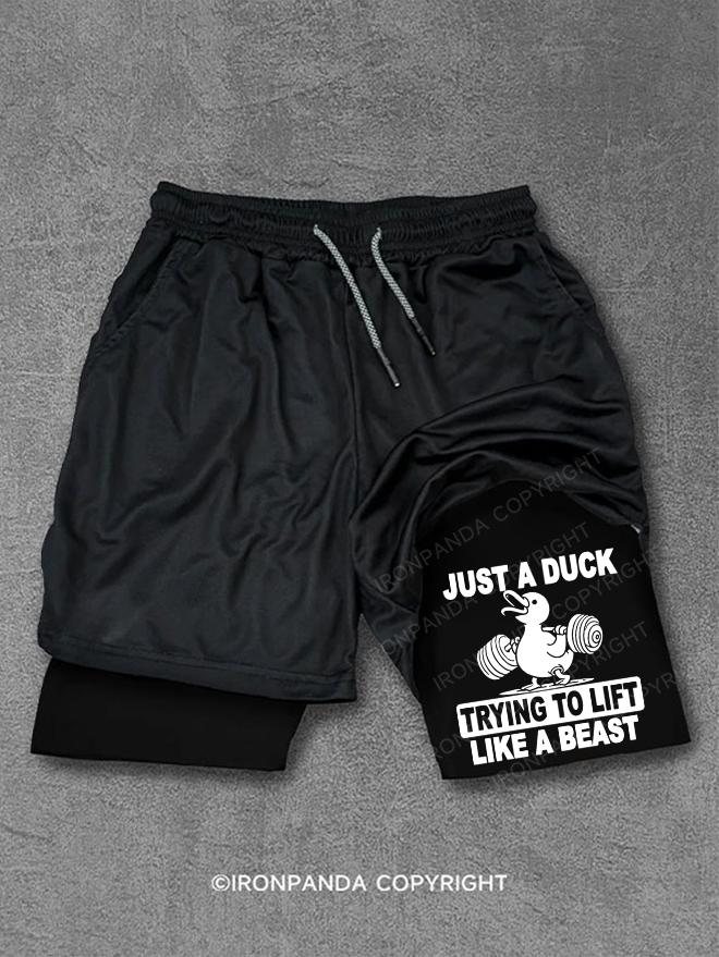 Just a duck trying to lift like a beast Performance Training Shorts