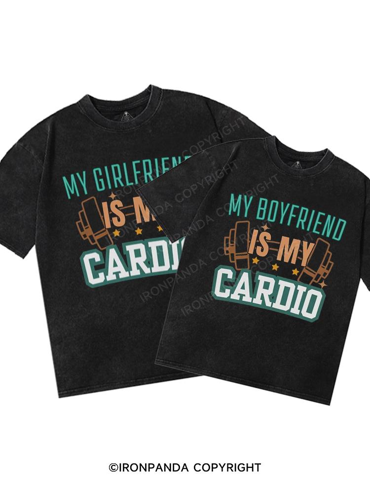 My Girlfriend Boyfriend is My Cardio Washed Matching Couple Gym Shirt