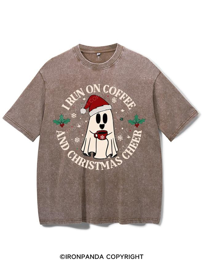 I RUN ON COFFEE AND CHRISTMAS CHEER VINTAGE GYM SHIRT