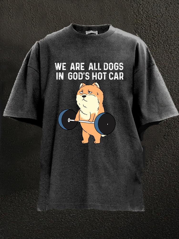 We Are All Dogs In God's Hot Car Washed Gym Shirt