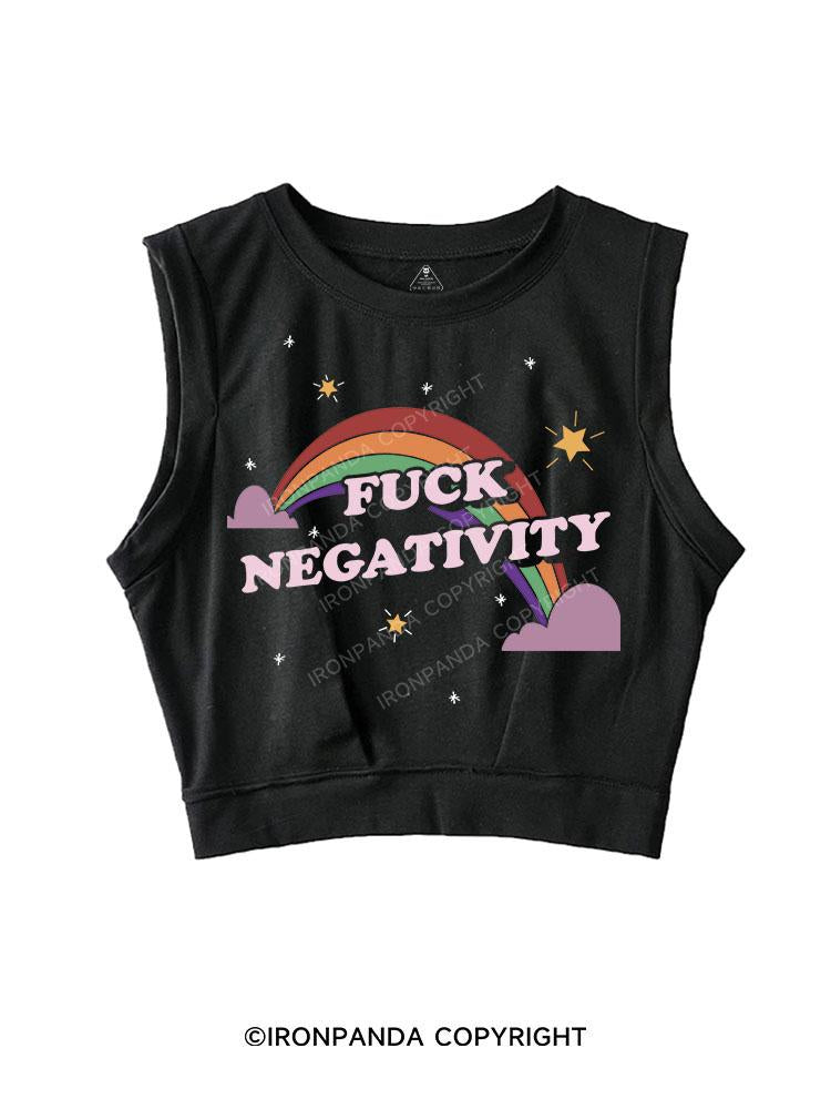 FUCK NEGATIVITY SLEEVELESS CROP TOPS