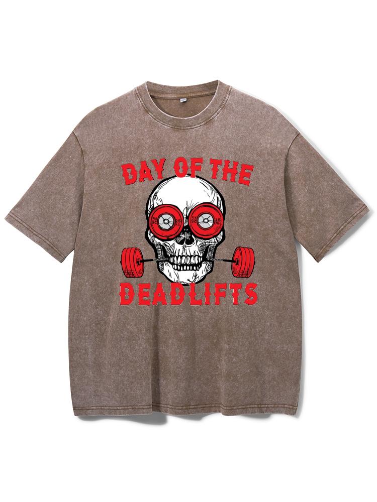 Weightlifting Powerlifting Day of the Deadlifts Washed Gym Shirt