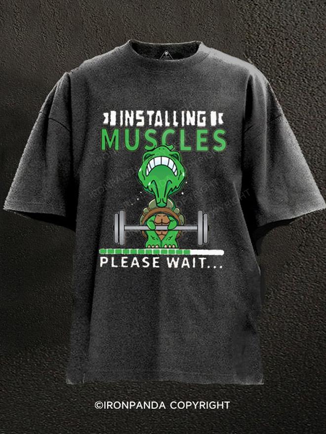 INSTALLING MUSCLES tortoise Washed Gym Shirt