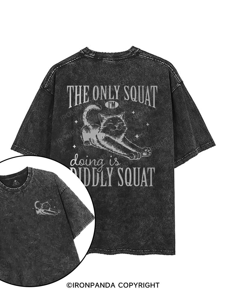 The Only Squat I'm Doing Is Diddly Squat printed Gym Shirt