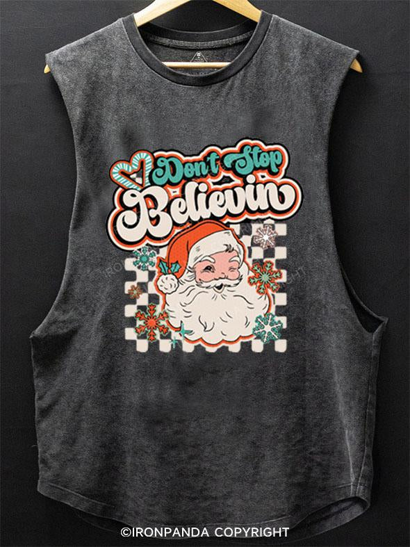 DON'T STOP BELIEVIN SCOOP BOTTOM COTTON TANK