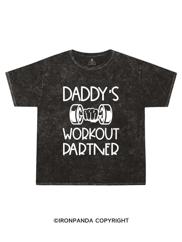 Daddy's Workout Dartner Kids Washed T-Shirt