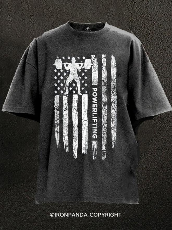 Patriotic Power Lifter Washed Gym Shirt