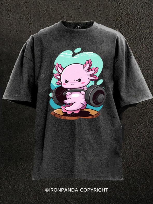 Axolotl Animal Muscle Washed Gym Shirt