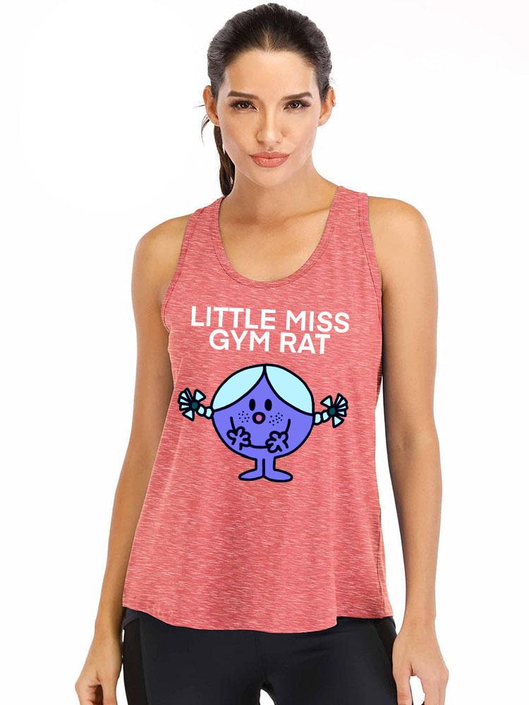 LITTLE MISS GYM RAT Loose fit cotton  Gym Tank