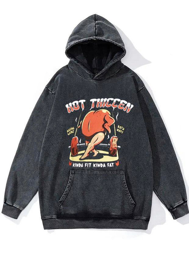 Hot Thiccen WASHED GYM HOODIE