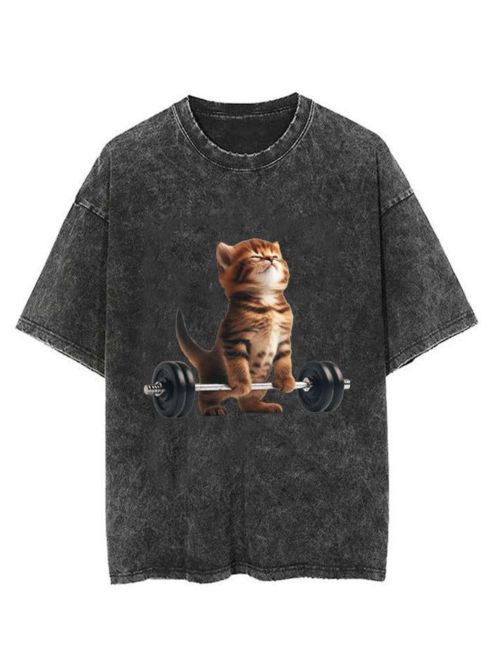 CAT DEADLIFT VINTAGE GYM SHIRT