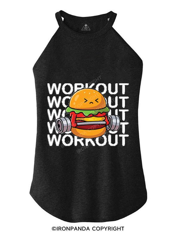 WORKOUT HAMBURGER TRI ROCKER COTTON TANK