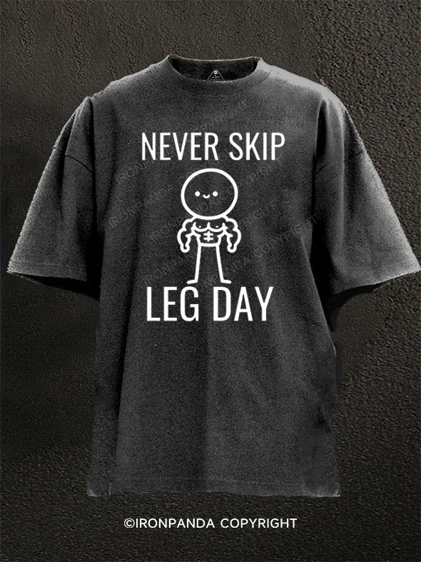 Never Skip Leg Day Washed Gym Shirt