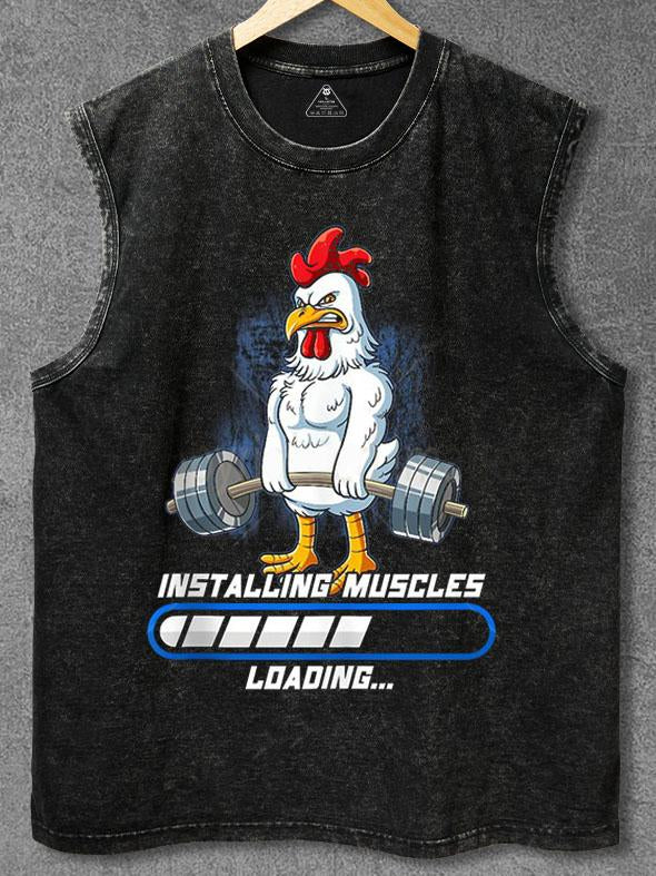 Bodybuilding Installing Muscles turkey Washed Gym Tank