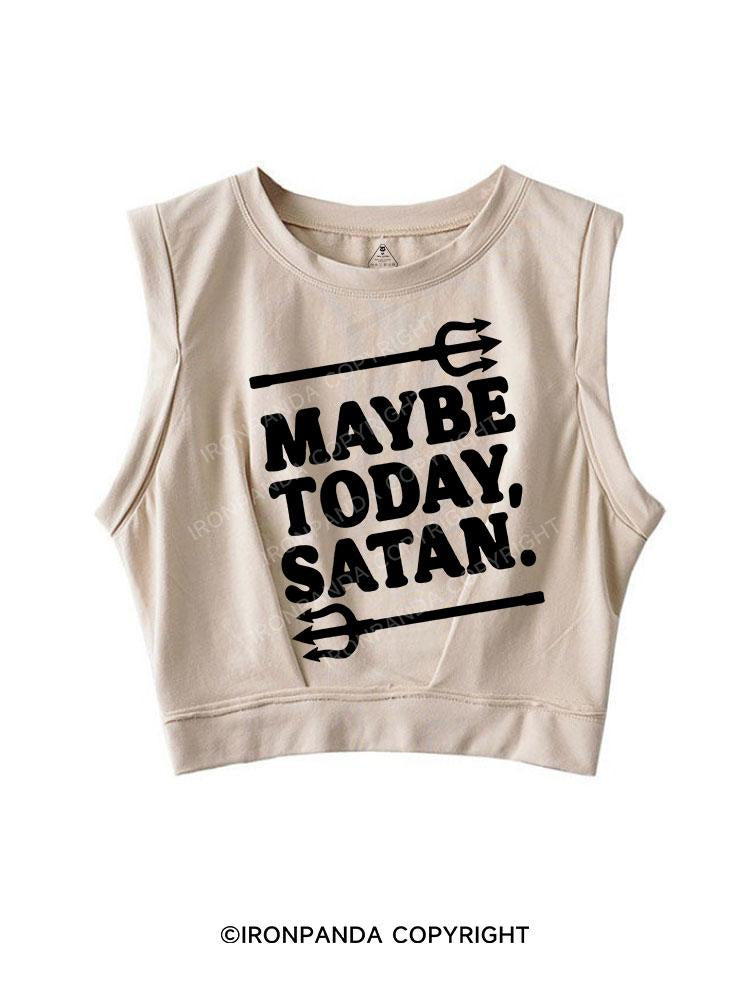 MAYBE TODAY SATAN SLEEVELESS CROP TOPS