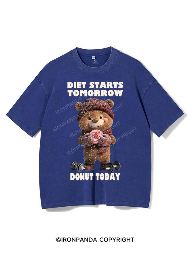 DIET STARTS TOMORROW DONUT TODAY VINTAGE GYM SHIRT