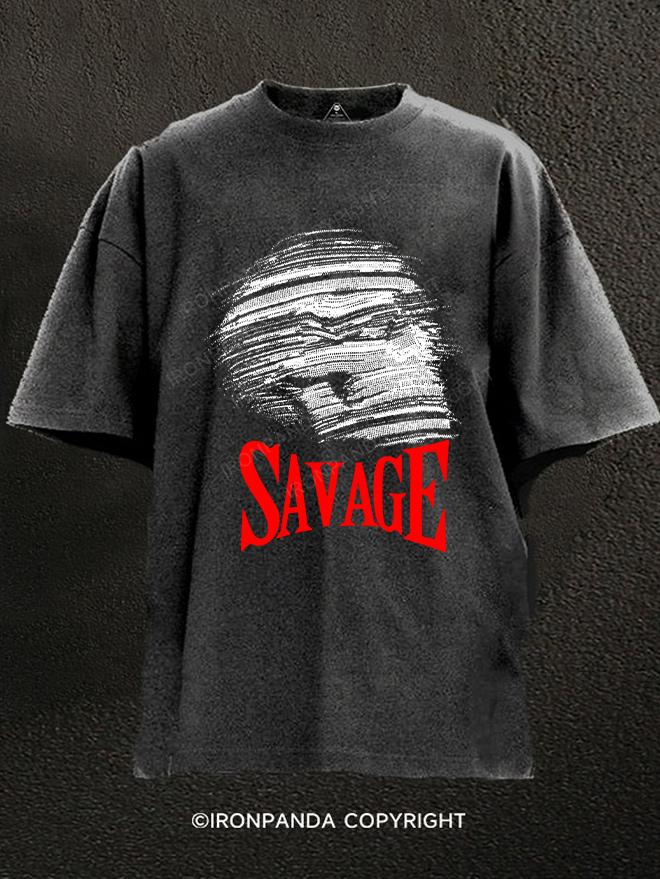 Savage skull Washed Gym Shirt