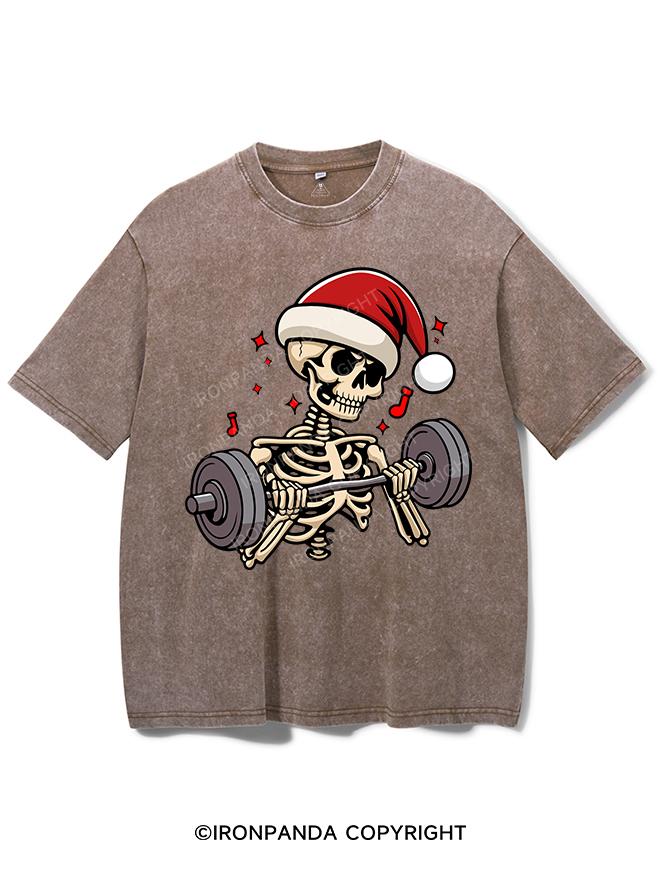 LIFTING CHRISTMAS SKULL VINTAGE GYM SHIRT