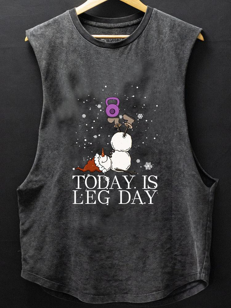 Snowman's Leg day SCOOP BOTTOM COTTON TANK