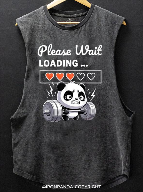 Panda Installing Muscles Please Wait SCOOP BOTTOM COTTON TANK