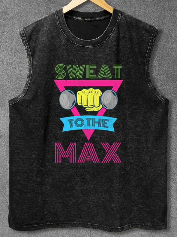 Sweat To The Max Men Washed Gym Tank