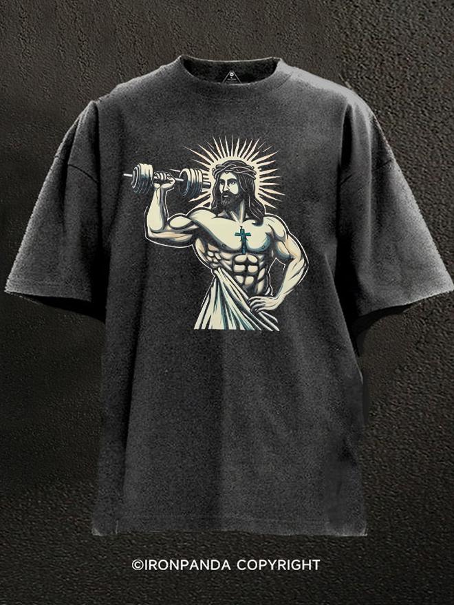 Lifting Jesus Washed Gym Shirt