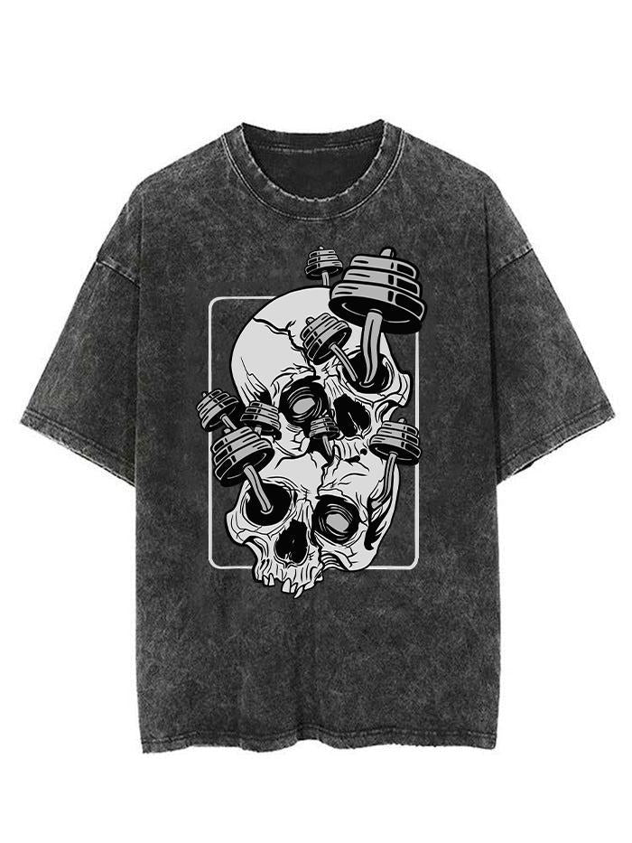 skull barbell Vintage Gym Shirt