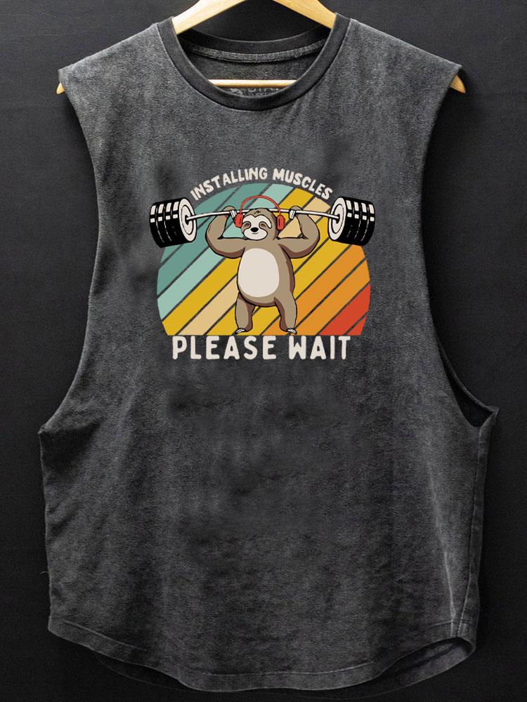 sloth installing muscles please wait SCOOP BOTTOM COTTON TANK