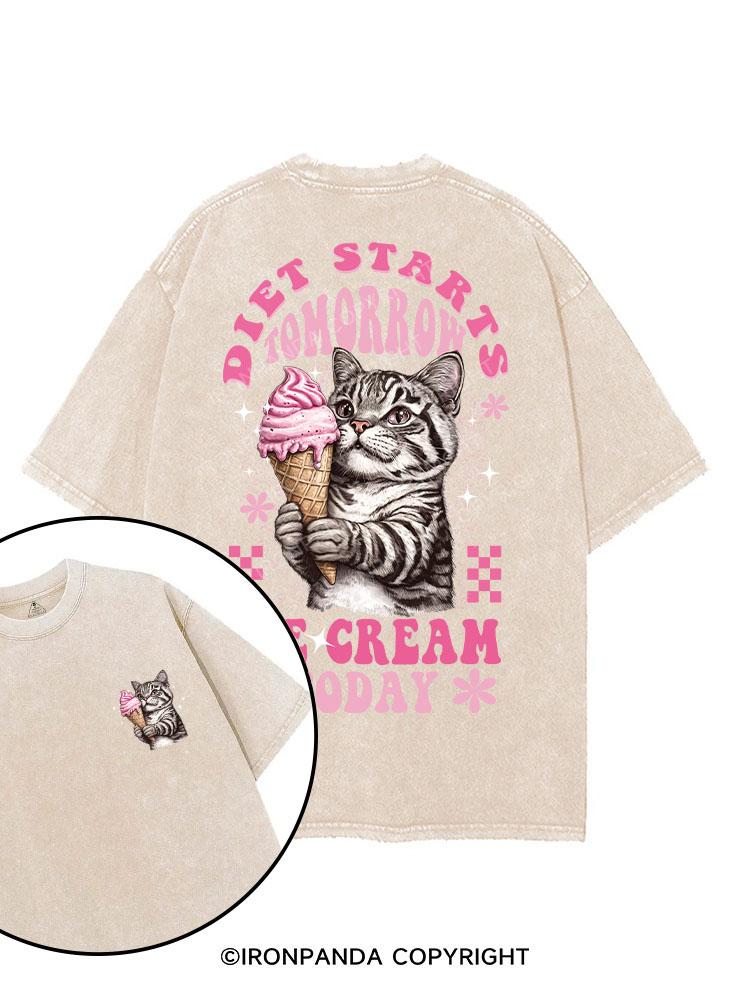 DIET STARTS TOMORROW, ICE CREAM TODAY printed Gym Shirt