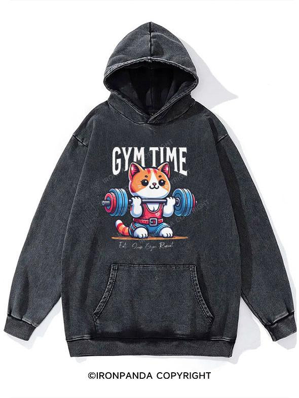 Gym Time Washed Gym Hoodie