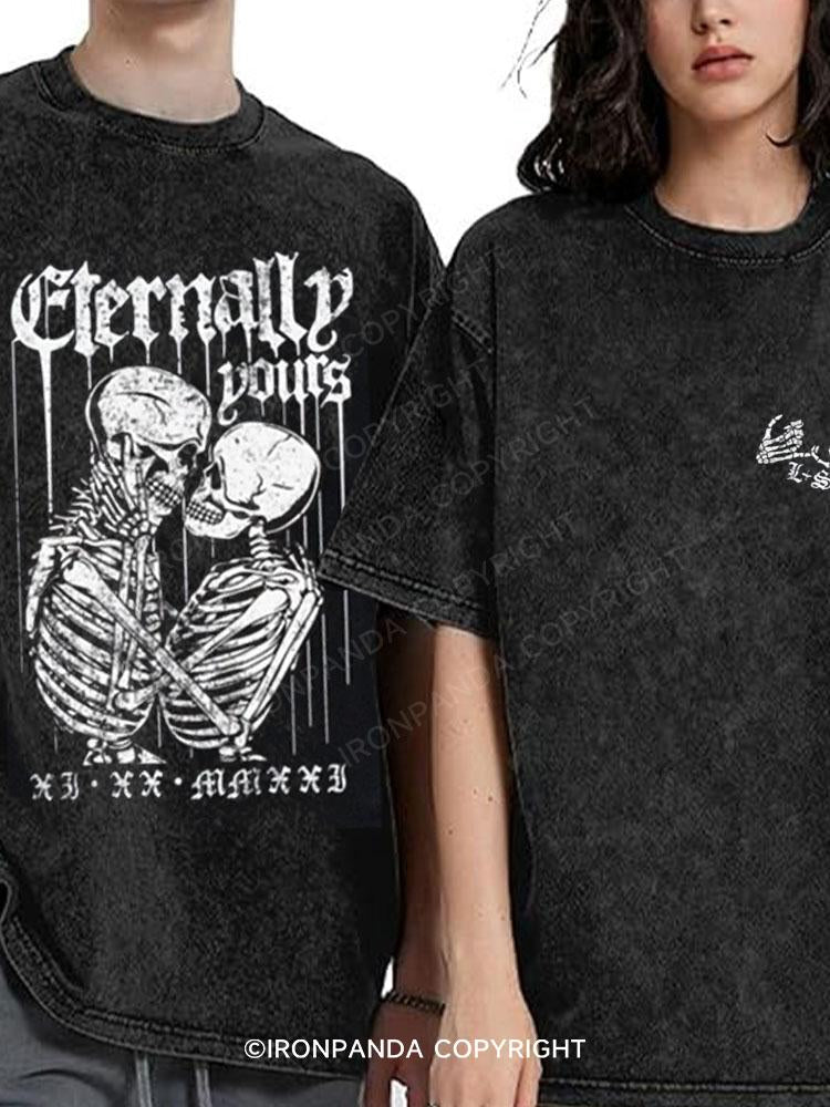 Eternally Yours Washed Matching Couple Gym Shirt