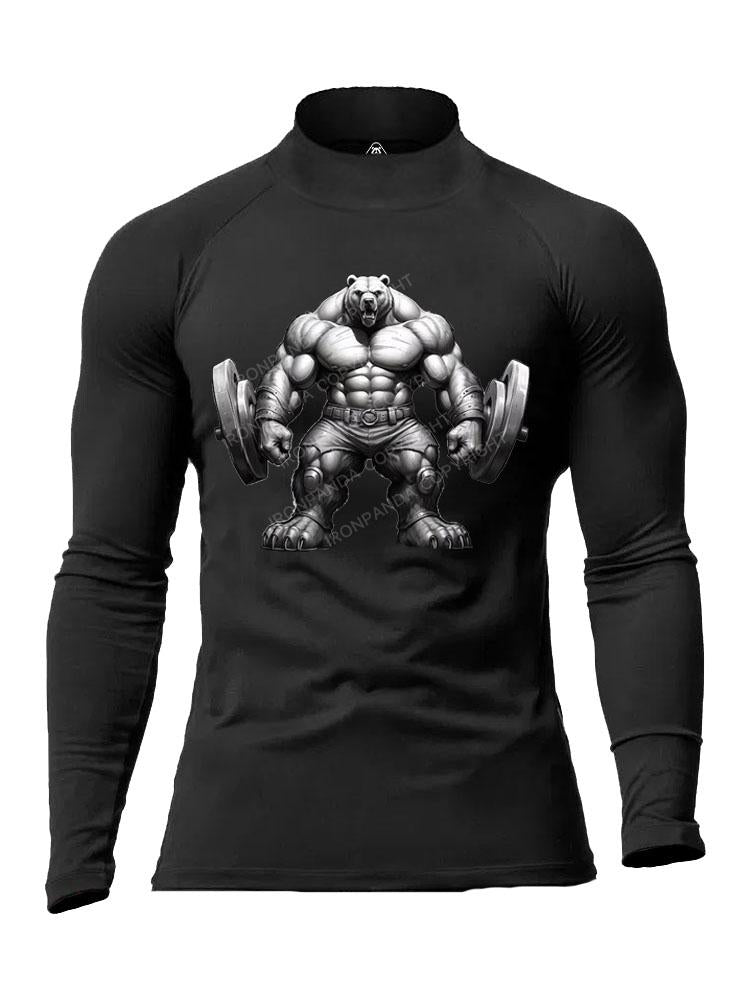 Bodybuilding Bear Men's Fitted Mock