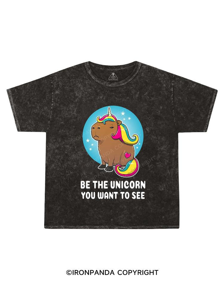 BE THE UNICORN YOU WANT TO SEE Kids Washed T-Shirt