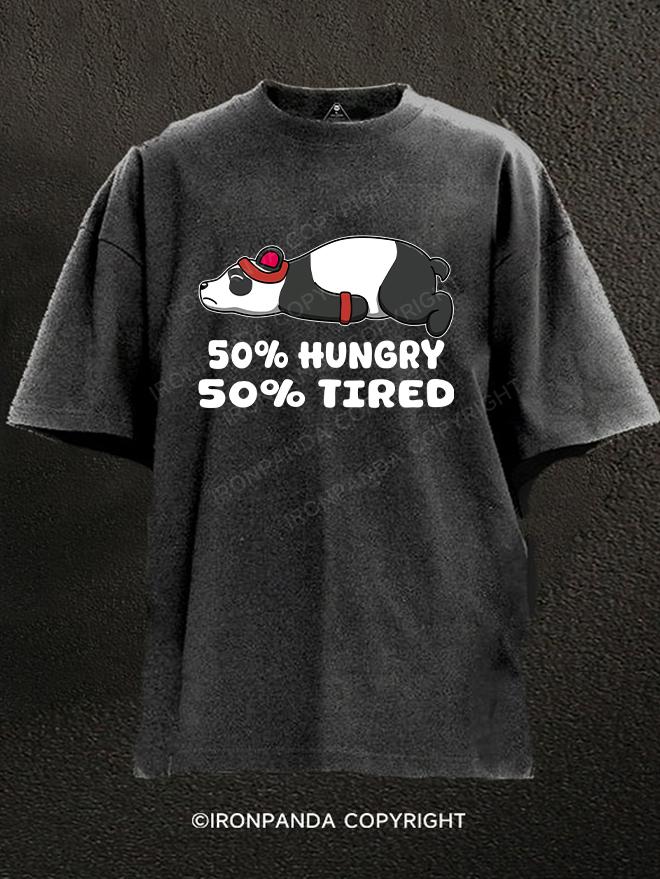 50% Hungry 50% Tired panda Washed Gym Shirt