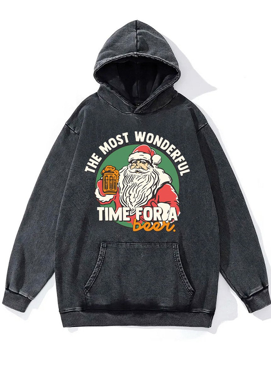 the most wonderful time for a beer Washed Gym Hoodie