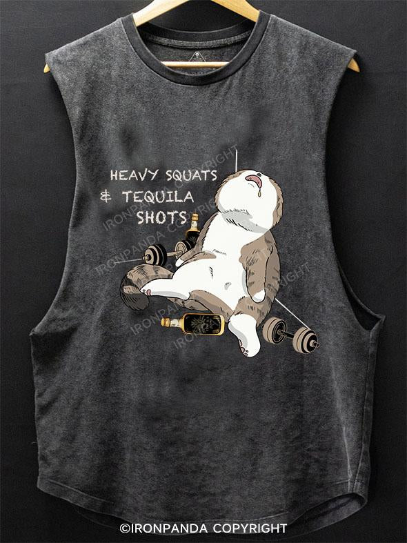 HEAVY SQUATS & TEQUILA SHOTS SCOOP BOTTOM COTTON TANK