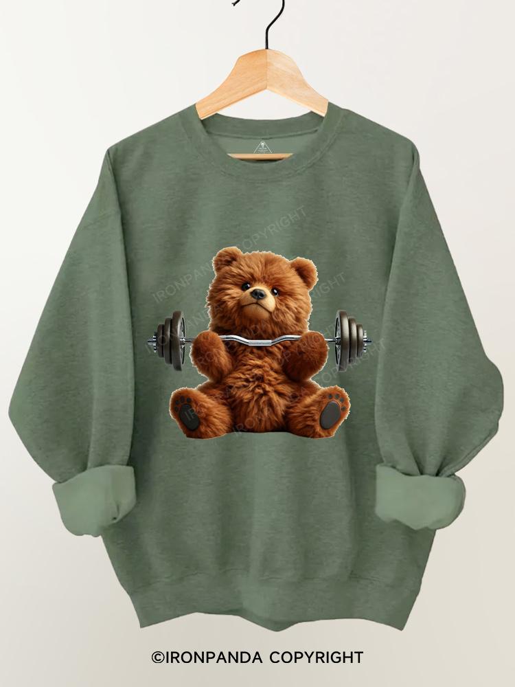 BROWN BEAR REPPIN' HEAVY  Gym Sweatshirt