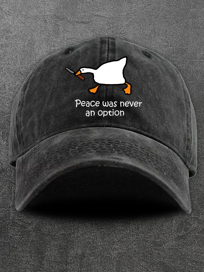 peace was never an option Washed Gym Cap