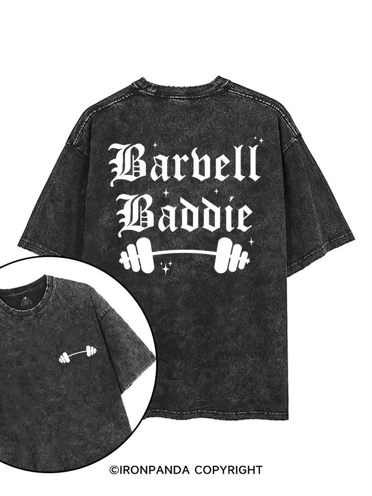 BARBELL BADDIE printed Gym Shirt